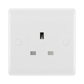 BG White Moulded 13A Unswitched Single Socket 823 available from RS Electrical Supplies
