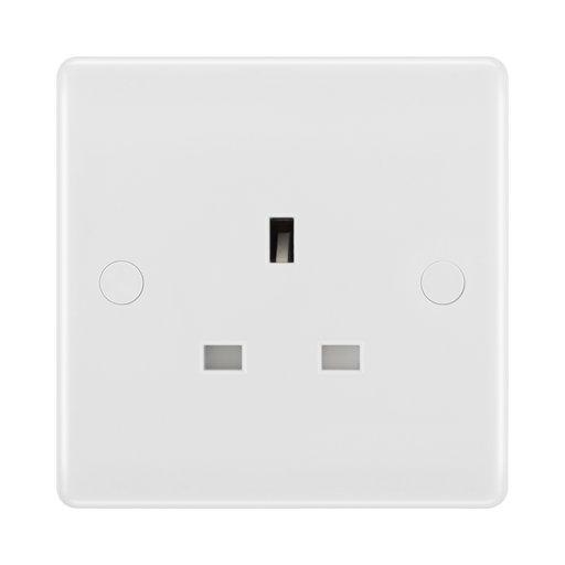 BG White Moulded 13A Unswitched Single Socket 823 available from RS Electrical Supplies