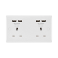 BG White Moulded 13A Double USB Socket 824U44 available from RS Electrical Supplies