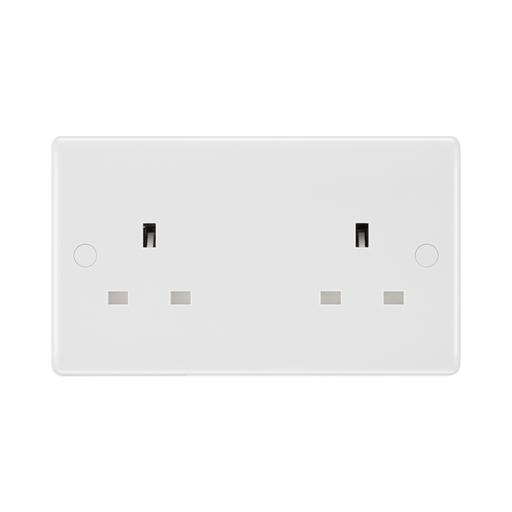 BG White Moulded 13A Unswitched Double Socket 824 available from RS Electrical Supplies