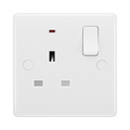BG White Moulded 13A Single Socket with Neon 825 available from RS Electrical Supplies