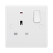 BG White Moulded 13A Single Socket with Neon 825 available from RS Electrical Supplies