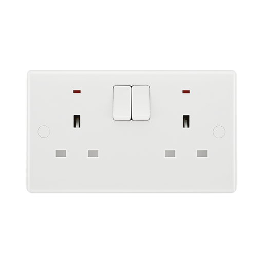 BG White Moulded 13A Double Socket with Neon 826 available from RS Electrical Supplies