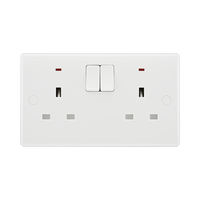 BG White Moulded 13A Double Socket with Neon 826 available from RS Electrical Supplies