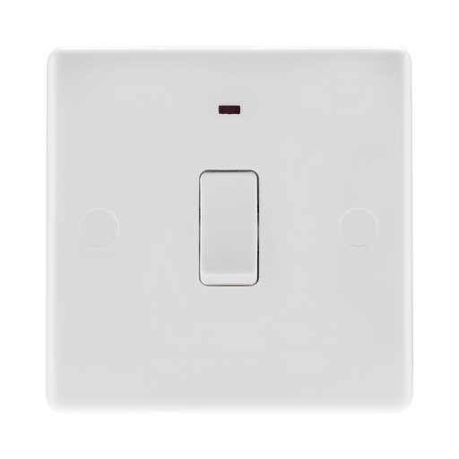 BG White Moulded 20A Double Pole Switch with Neon 831 available from RS Electrical Supplies