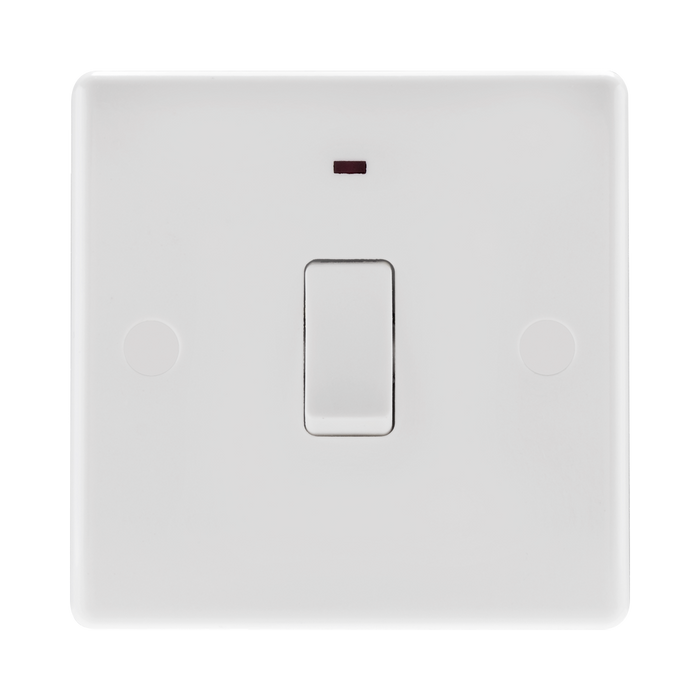 BG White Moulded 20A Double Pole Switch with Neon 831 available from RS Electrical Supplies