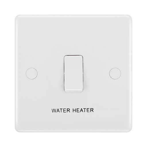 BG White Moulded 20A DP Switch with Flex and Marked Water Heater 832WH available from RS Electrical Supplies