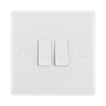 BG White Moulded 2G 2W Light Switch 842 available from RS Electrical Supplies
