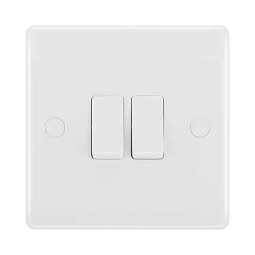 BG White Moulded 2G 2W Light Switch 842 available from RS Electrical Supplies