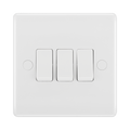 BG White Moulded 3G 2W Light Switch 843 available from RS Electrical Supplies