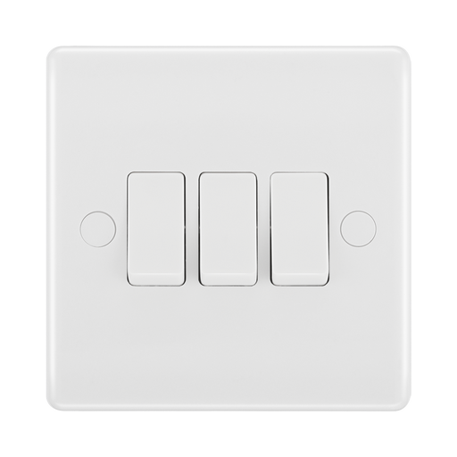 BG White Moulded 3G 2W Light Switch 843 available from RS Electrical Supplies