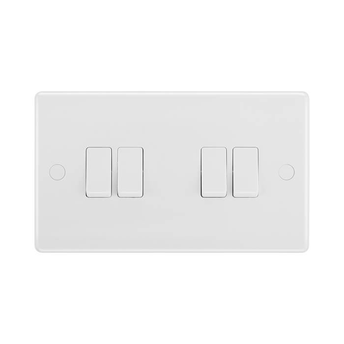 BG White Moulded 4G 2W Light Switch 844 available from RS Electrical Supplies