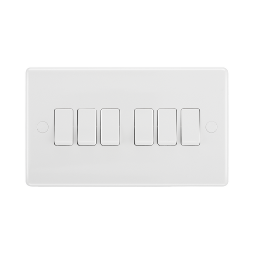 BG White Moulded 6G 2W Light Switch 846 available from RS Electrical Supplies