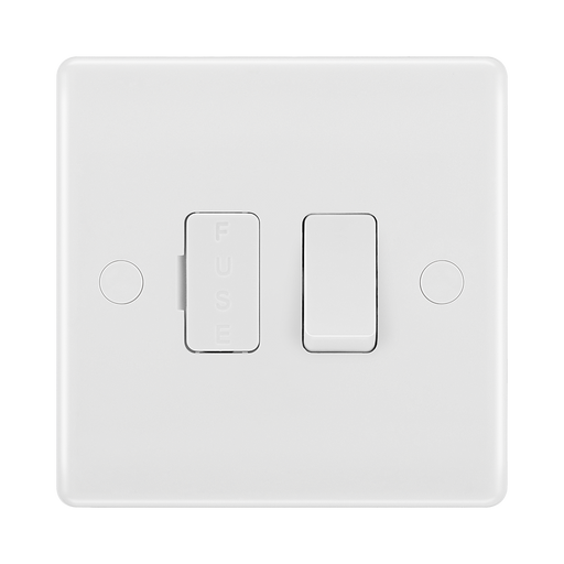 BG White Moulded 13A Switched Spur with Flex 851 available from RS Electrical Supplies