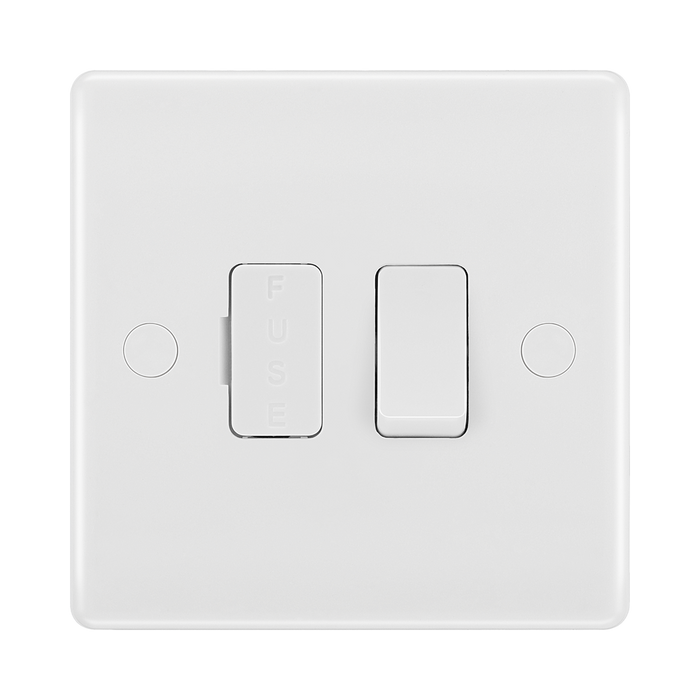 BG White Moulded 13A Switched Spur with Flex 851 available from RS Electrical Supplies