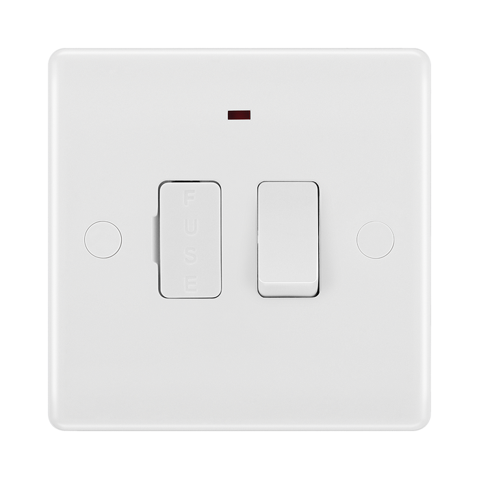 BG White Moulded 13A Switched Spur with Neon and Flex 853 available from RS Electrical Supplies