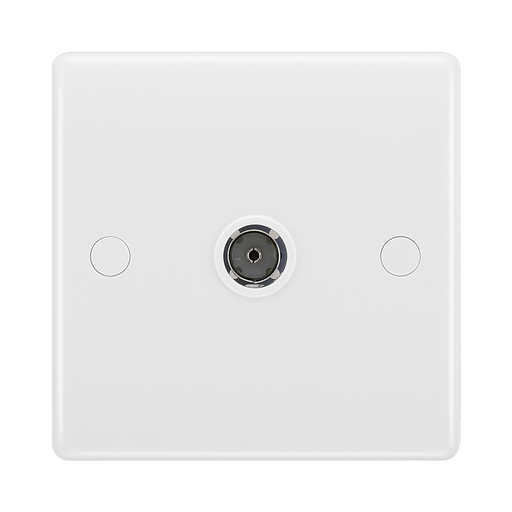 BG White Moulded Co-axial Socket 860 available from RS Electrical Supplies