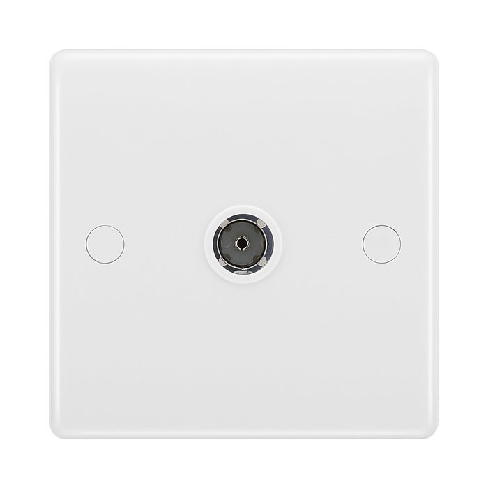 BG White Moulded Co-axial Socket 860 available from RS Electrical Supplies