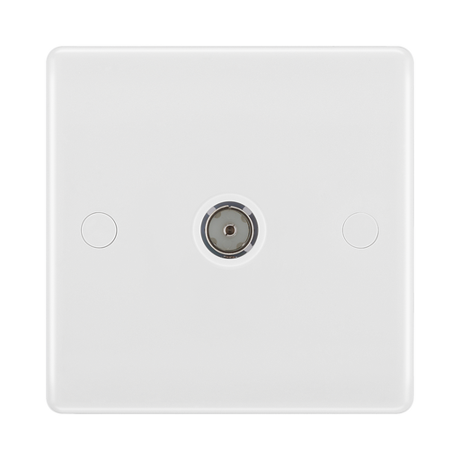 BG White Moulded Isolated Co-axial Socket 862 available from RS Electrical Supplies