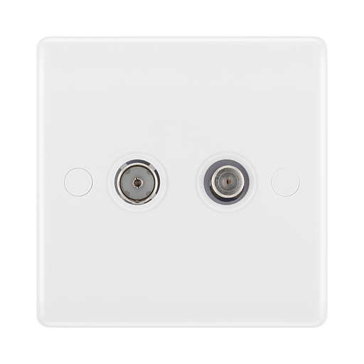 BG White Moulded TV & Satellite Socket 865 available from RS Electrical Supplies
