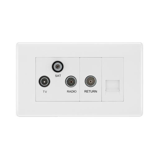 BG White Moulded Combination TV Socket 868 available from RS Electrical Supplies