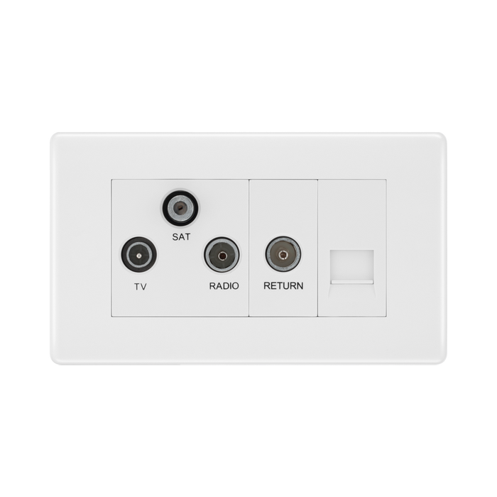 BG White Moulded Combination TV Socket 868 available from RS Electrical Supplies