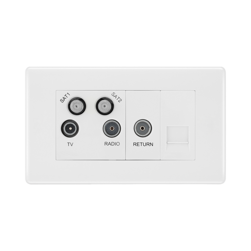 BG White Moulded Combination TV Socket 869 available from RS Electrical Supplies
