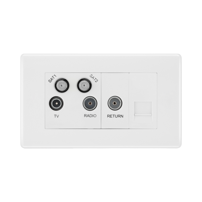 BG White Moulded Combination TV Socket 869 available from RS Electrical Supplies