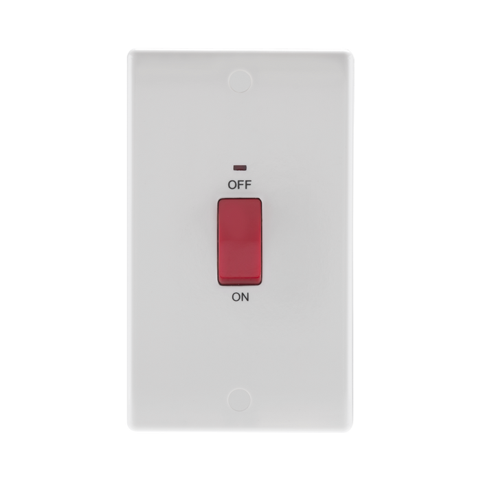 BG White Moulded 45A Cooker Switch with Neon 872 available from RS Electrical Supplies