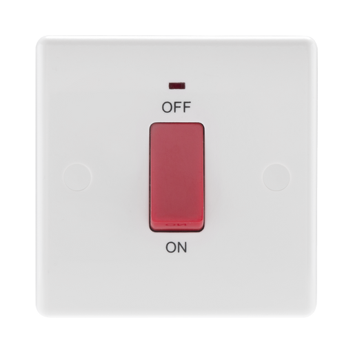 BG White Moulded 45A Cooker Switch with Neon 874 available from RS Electrical Supplies