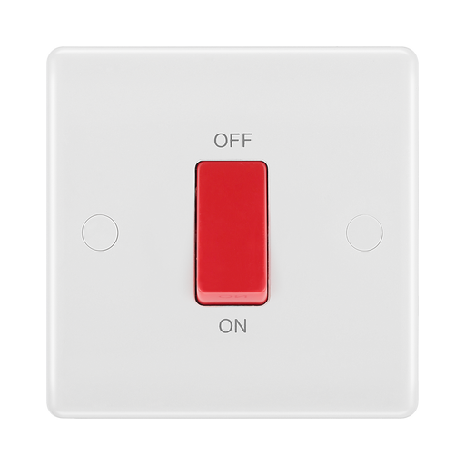 BG White Moulded 45A Cooker Switch 875 available from RS Electrical Supplies