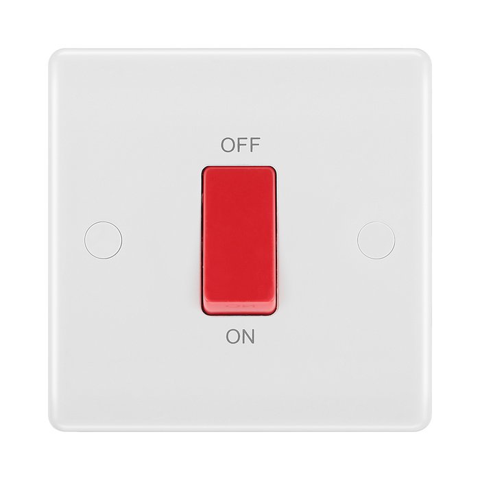 BG White Moulded 45A Cooker Switch 875 available from RS Electrical Supplies