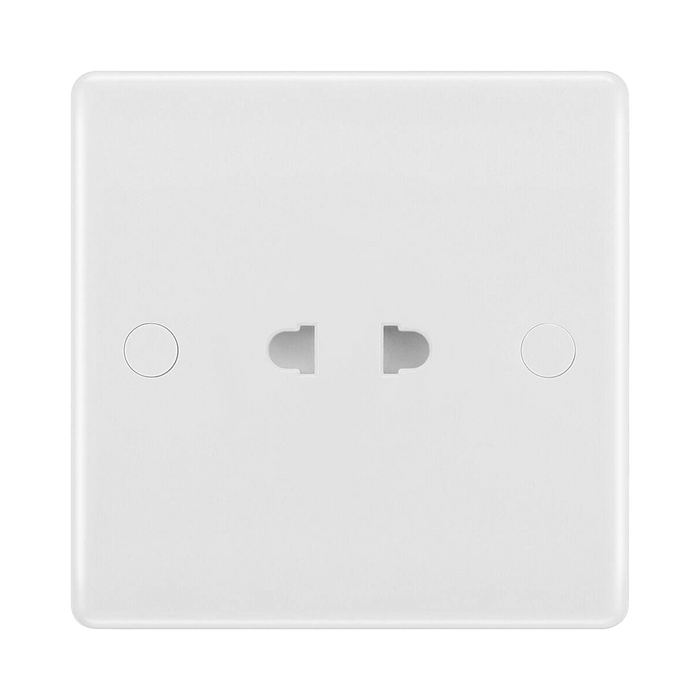 BG White Moulded 16A 1G Shuttered Euro Socket 897 available from RS Electrical Supplies