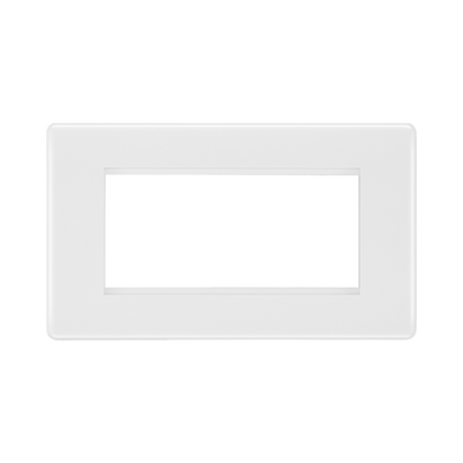 BG White Moulded 4G Euro Plate 8EMR4