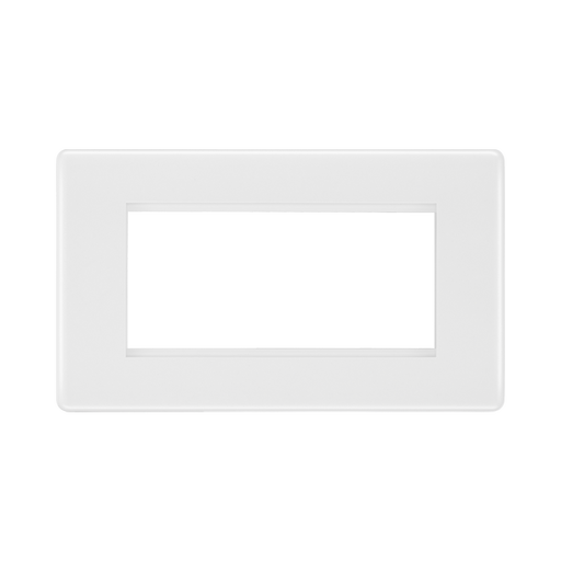 BG White Moulded 4G Euro Plate 8EMR4 available from RS Electrical Supplies