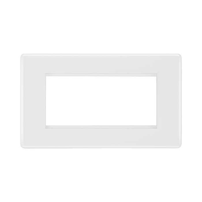BG White Moulded 4G Euro Plate 8EMR4 available from RS Electrical Supplies