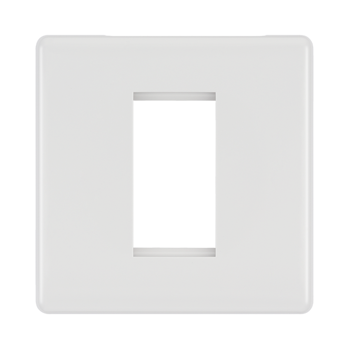 BG White Moulded 1G Euro Plate 8EMS1 available from RS Electrical Supplies