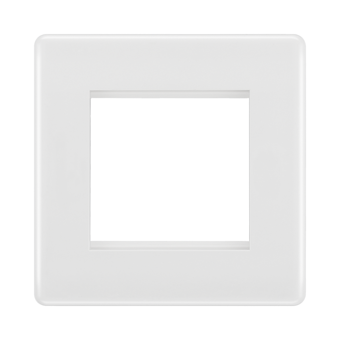 BG White Moulded 2G Euro Plate 8EMS2 available from RS Electrical Supplies