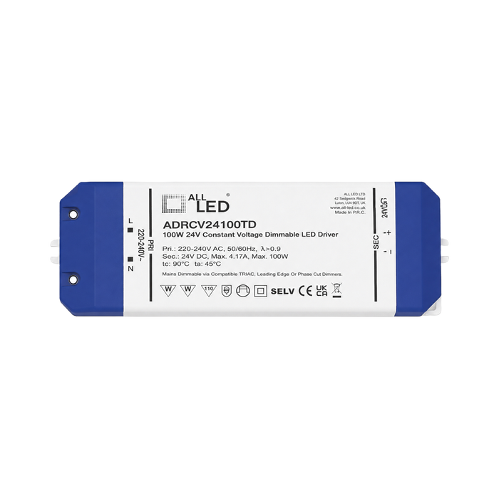 ALL LED Drive24 24V Constant Voltage LED Driver 100W – Triac Dimmable