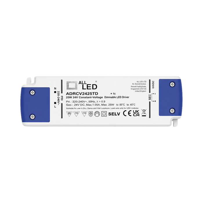 ALL LED Drive24 24V Constant Voltage LED Driver 25W – Triac Dimmable