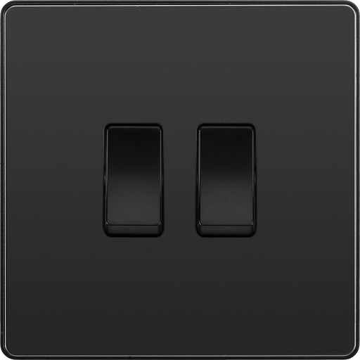 BG Evolve Black Chrome 2G Intermediate Light Switch PCDBC2GINTB Available from RS Electrical Supplies