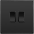 BG Evolve Black Chrome 2W Intermediate Light Switch PCDBC2WINTB Available from RS Electrical