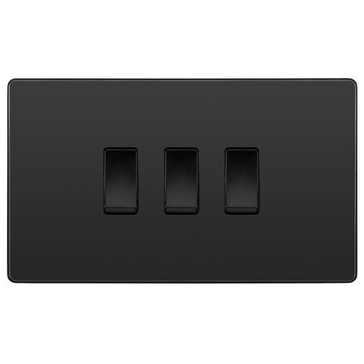 BG Evolve Black Chrome 3G 2W Light Switch PCDBC432B Available from RS Electrical Supplies