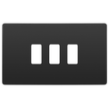 BG Evolve Black Chrome 3G Grid Plate RPCDBC3B Available from RS Electrical Supplies