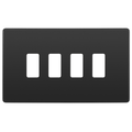 BG Evolve Black Chrome 4G Grid Plate RPCDBC4B Available from RS Electrical Supplies