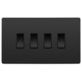 BG Evolve Black Chrome 4G Light Switch PCDBC44B Available from RS Electrical