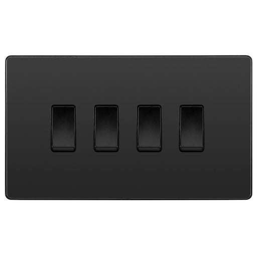 BG Evolve Black Chrome 4G 2W Light Switch PCDBC44B Available from RS Electrical Supplies