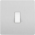 BG Evolve Brushed Steel 20A Double Pole Switch PCDBS30W Available from RS Electrical Supplies