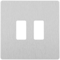 BG Evolve Brushed Steel 2G Grid Plate RPCDBS2W
