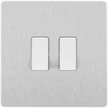 BG Evolve Brushed Steel 2G Intermediate Combination Switch Available from RS Electrical Supplies
